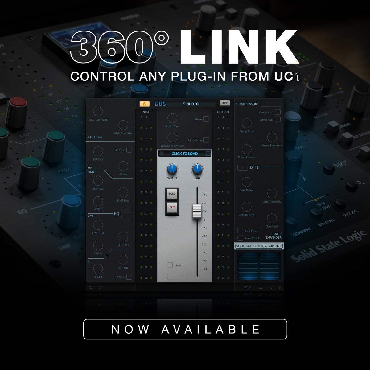 Any Plug-in, Any Flavour: You can now Control Any Plug-in with SSL’s UC1 and 360° Link