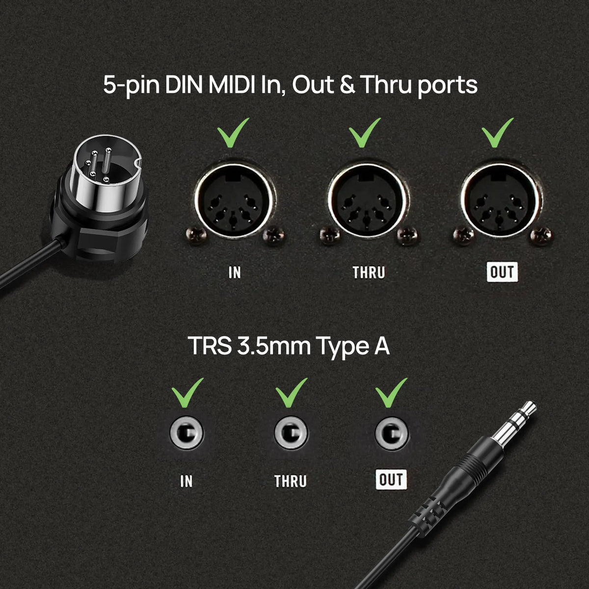 CME Pro TRS (Straight, 1/8″, type A) to 5-pin DIN MIDI Cable 4-Pack – 3FT / 90cm CME Pro