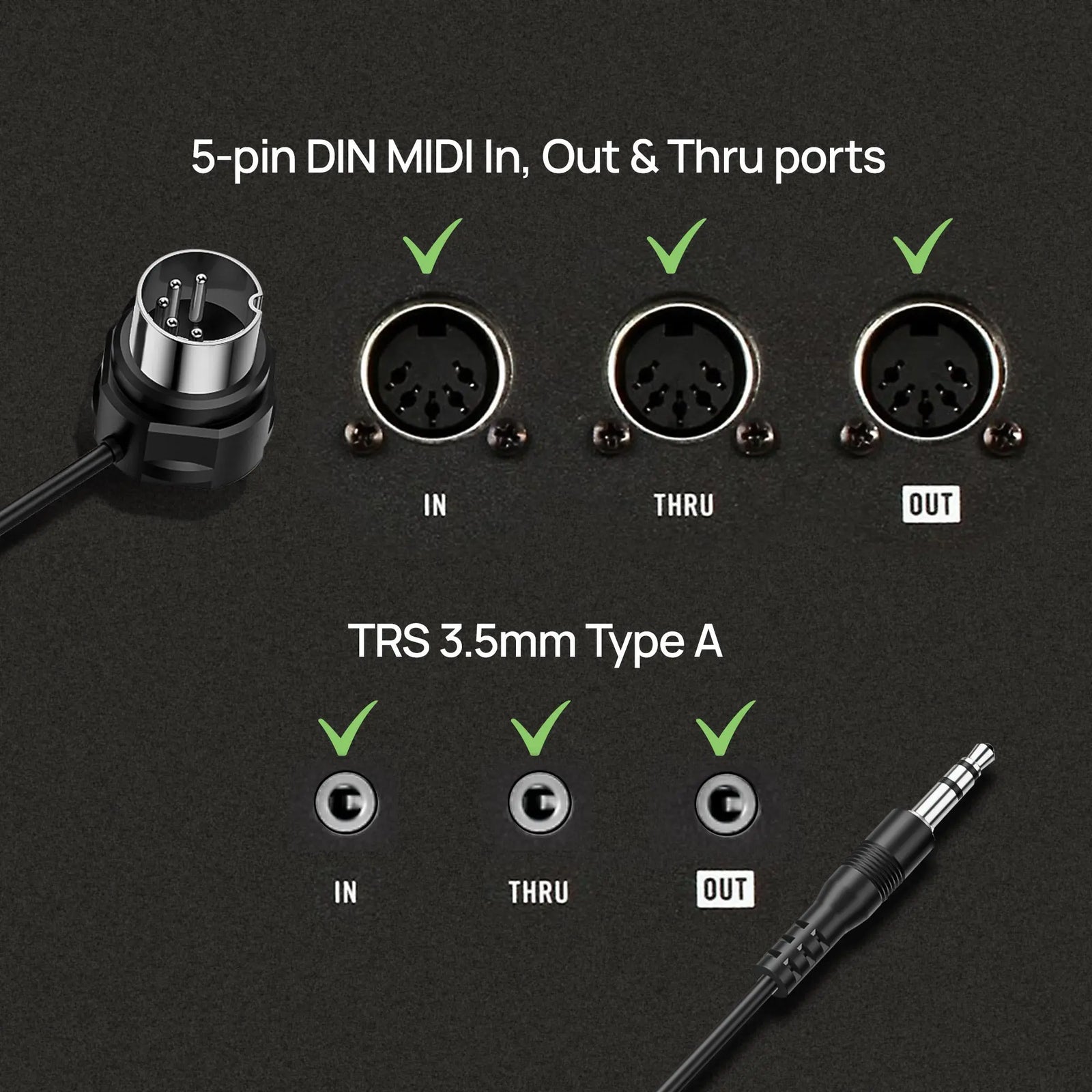CME Pro TRS (Straight, 1/8″, type A) to 5-pin DIN MIDI Cable 4-Pack – 3FT / 90cm CME Pro