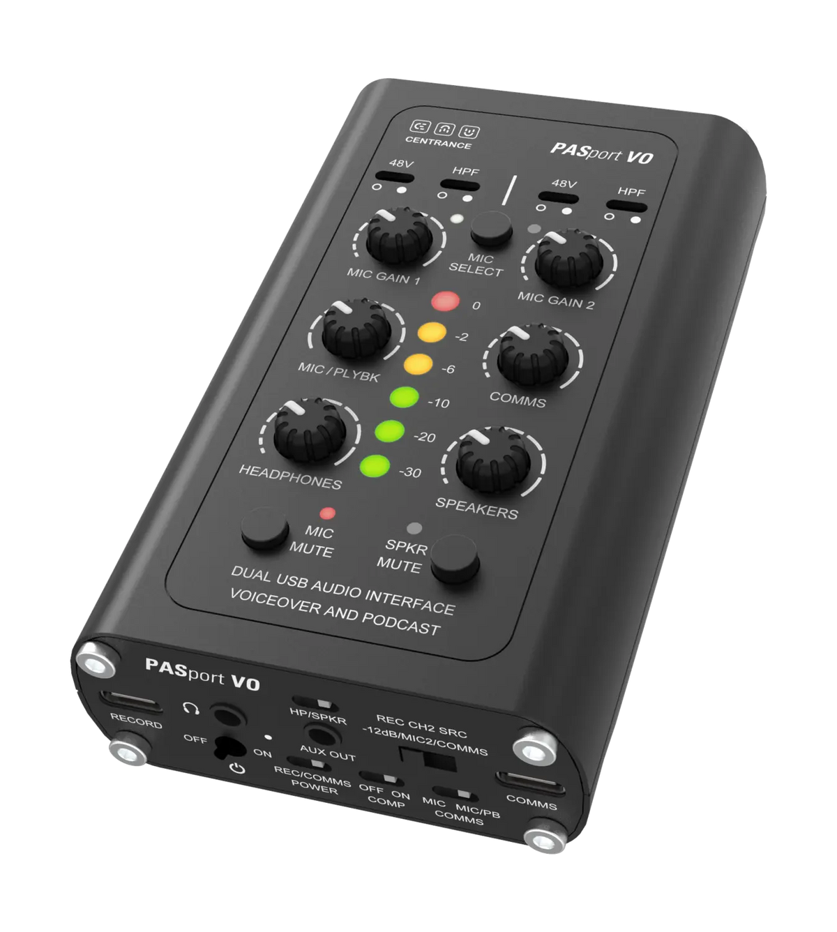 CEntrance Passport VO Dual USB-C Audio Interface for Voiceover and Podcast Centrance