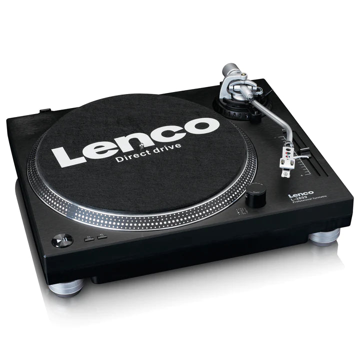 Lenco L-3809 Direct Drive Turntable with USB/PC Encoding – Black