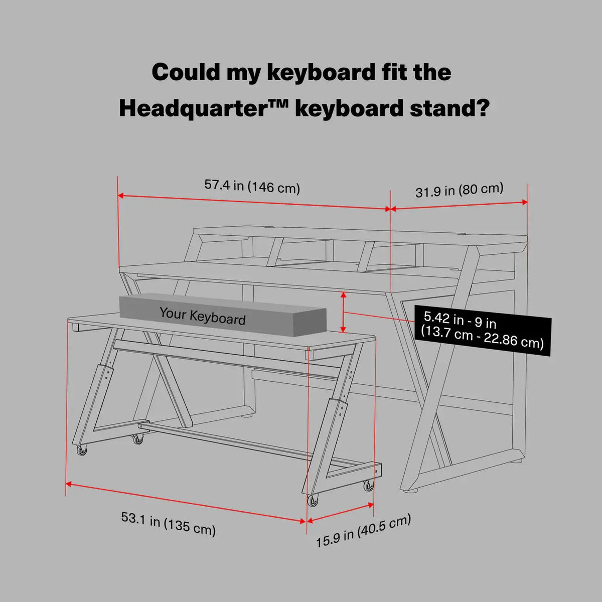 Wavebone HEADQUARTER™ Z Ergonomic Studio Workstation with Height-Adjustable Keyboard Trolley Wavebone