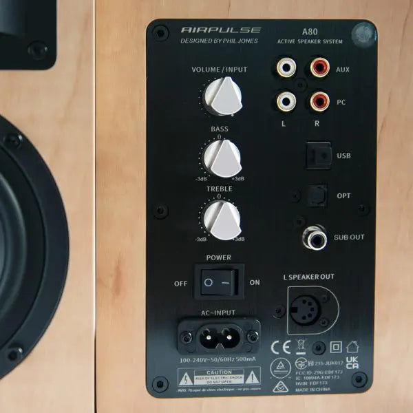 Airpulse A80 Active Bookshelf Speakers – Pine (PAIR) Airpulse