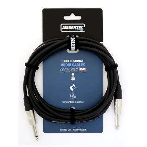 Ambertec Guitar cable REAN connectors straight black 3m Ambertec