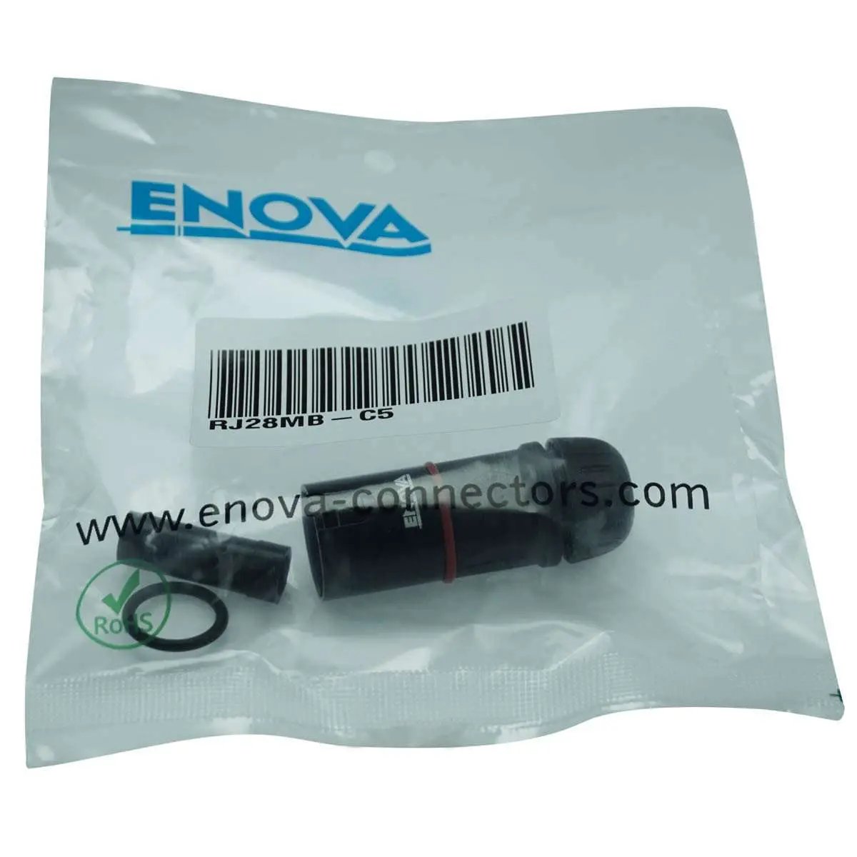 Enova RJ28MB-C5 RJ45 cable connector protection black metal housing Enova