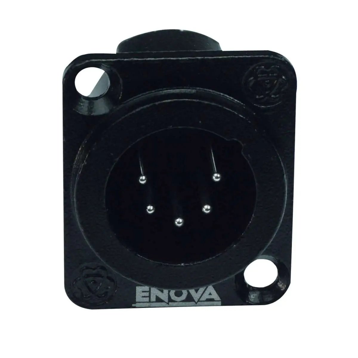 Enova XL15MB-W XLR chassis connector male 5-pin IP65 black plastic housing solder cups Enova