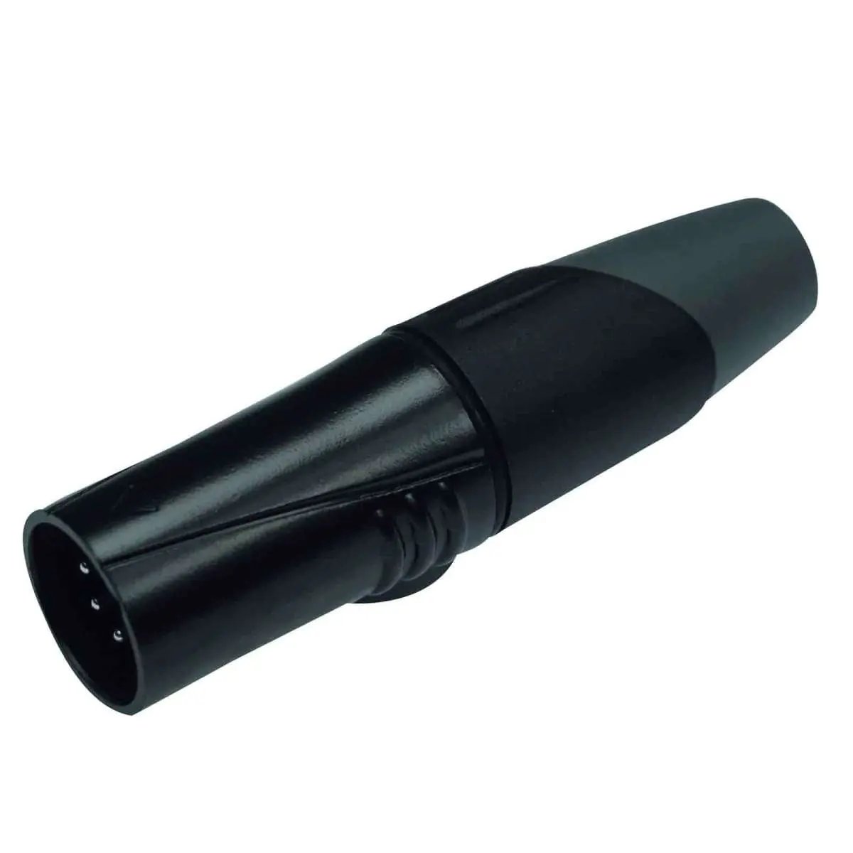 Enova XL25MB XLR cable connector male 5-pin black metal housing and grey boot solder cups Enova