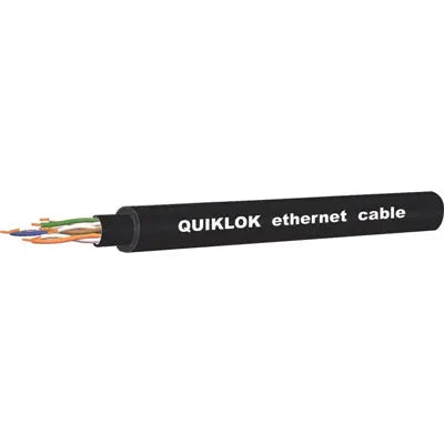 QuikLok - Ethernet CAT5e Digital Shielded Cable (7 x 0.20mm²) - Black - 100m reel QuikLok