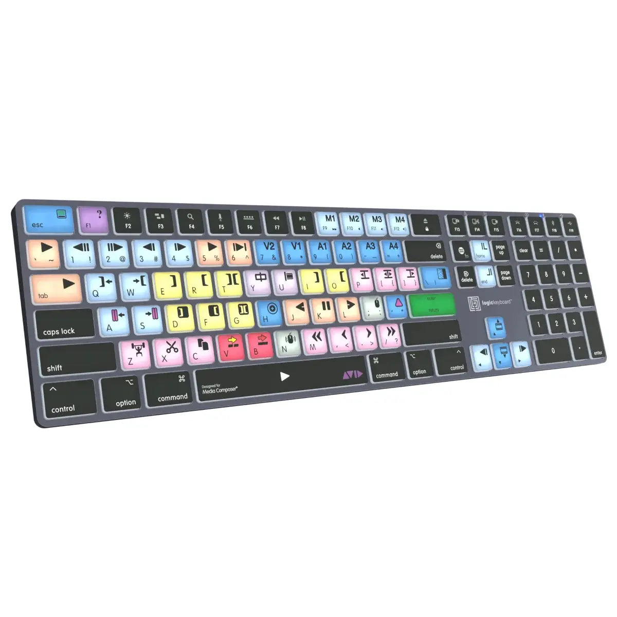 Avid Media Composer “Classic” Layout TITAN Wireless Backlit Keyboard – Mac Logickeyboard