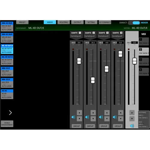 Tascam ML-4D/OUT-X 4-Channel Line Output Dante Converter With Built-In Dsp Mixer TASCAM