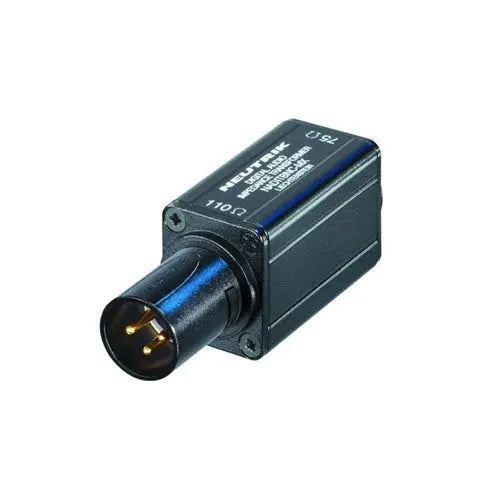 Neutrik 110/75 OHM IMPEDANCE X-FORMER BNC TO MALE LINE XLR Neutrik