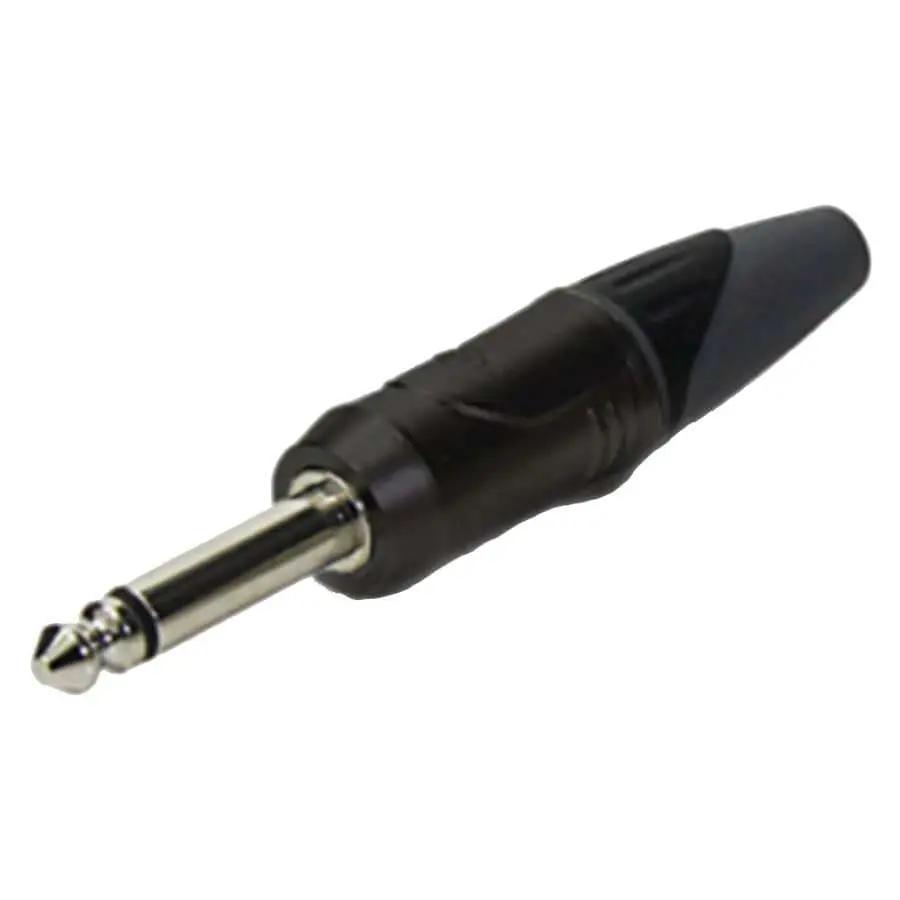 Enova PL22MB 1/4" plug 2 pole mono black housing and grey boot Enova