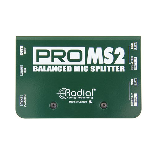 Radial PROMS2 Mic splitter, passive with 1-input, 2-direct outs & 1 Eclipse isolated output