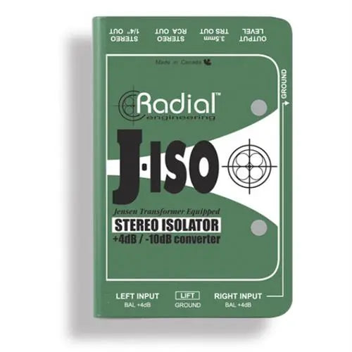 Radial Engineering J-ISO - Balanced +4dB to -10dB unbalanced passive stereo converter, full range Radial Engineering