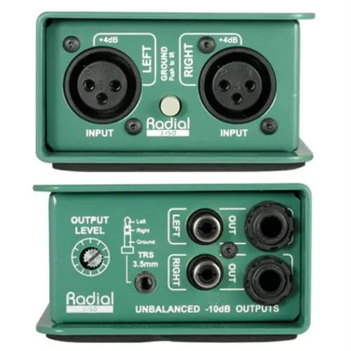 Radial Engineering J-ISO - Balanced +4dB to -10dB unbalanced passive stereo converter, full range Radial Engineering