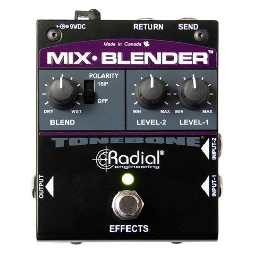 Radial Mix Blender Dual input guitar mixer with insert loop to blend in effects.