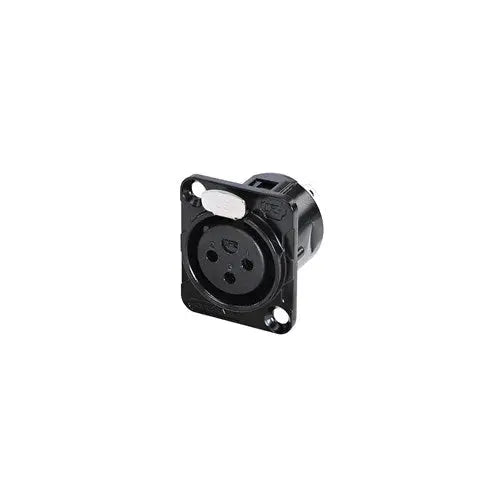 REAN 3 pin XLR female panel mount black REAN