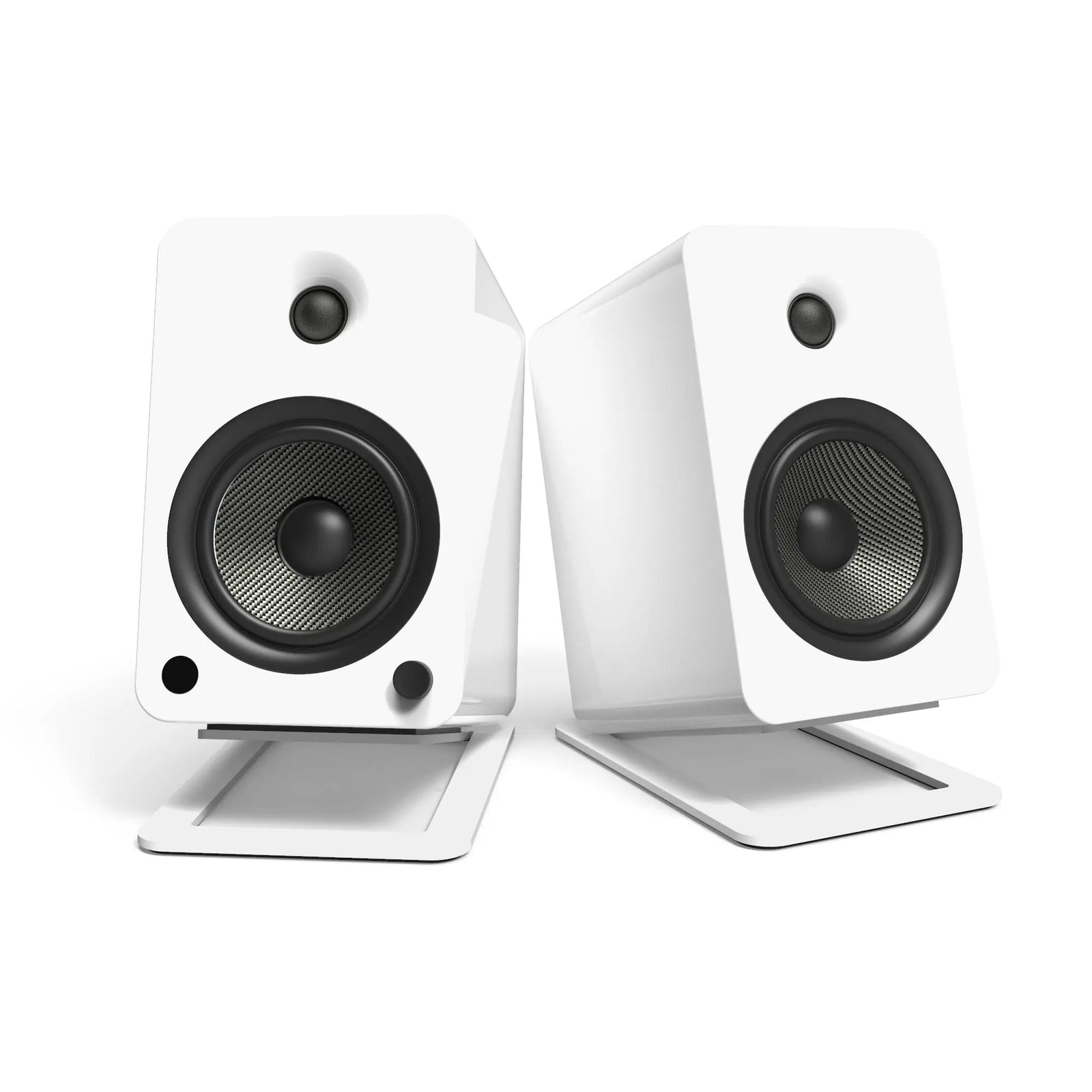 Kanto S6W Angled Desktop Speaker Stands for Large Speakers - Pair, White Kanto