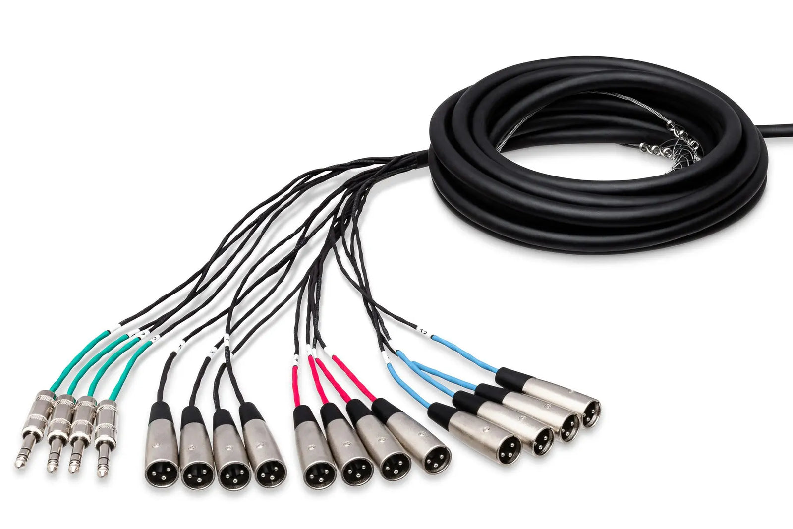 Hosa SH12X450 Pro-Conex Stage Box Snake, 12 x XLR Sends and 4 x 1/4 in TRS Returns, 50 ft / 15M