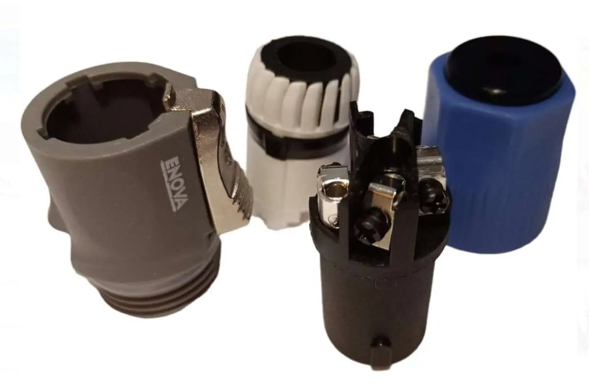 Enova SP24FP Speaker Connector with 4 pin Female Inline, silver plated contacts Enova