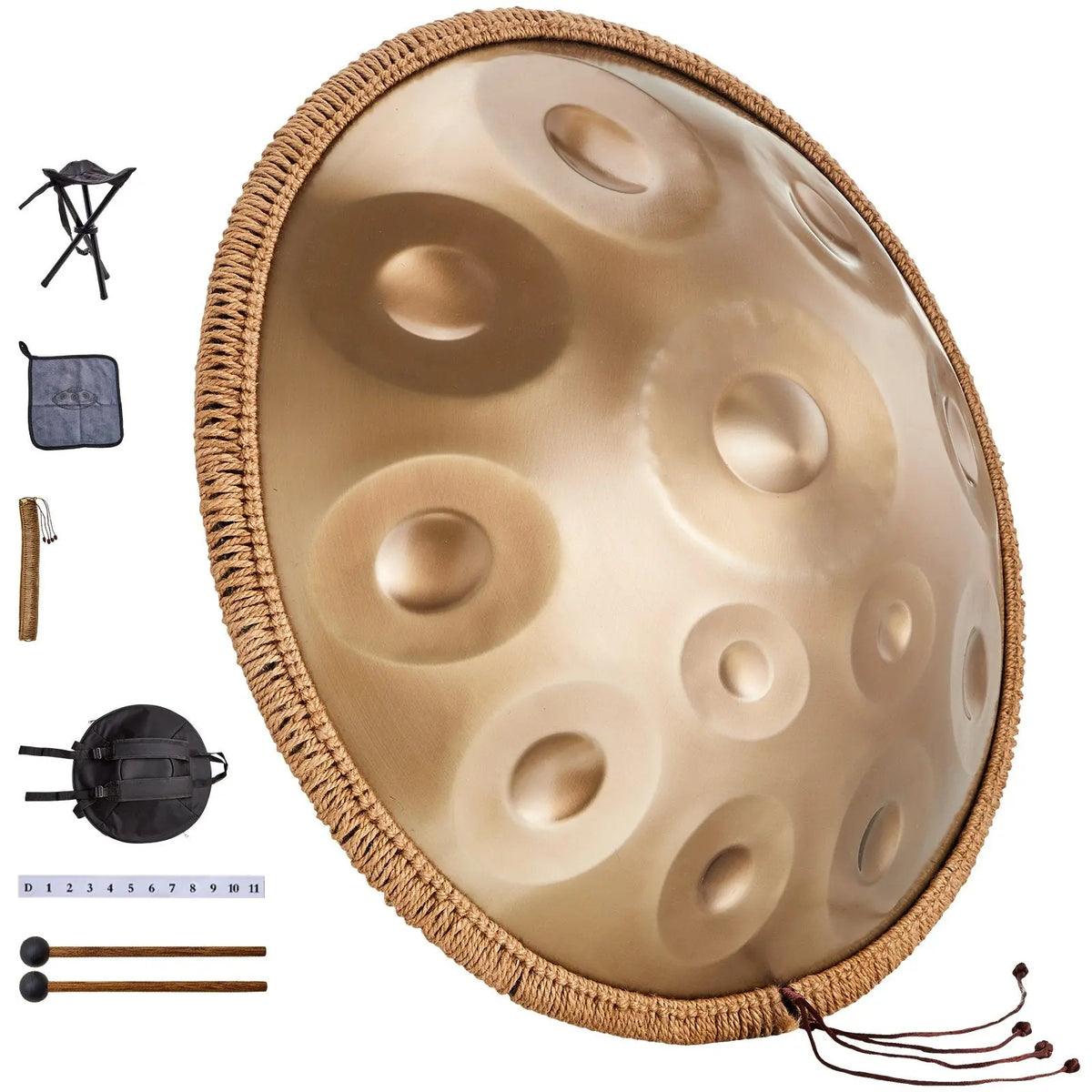 VEVOR Handpan Drum 22 in 12 Notes D Minor Hand Drum Instrument with Mallet Koala Audio