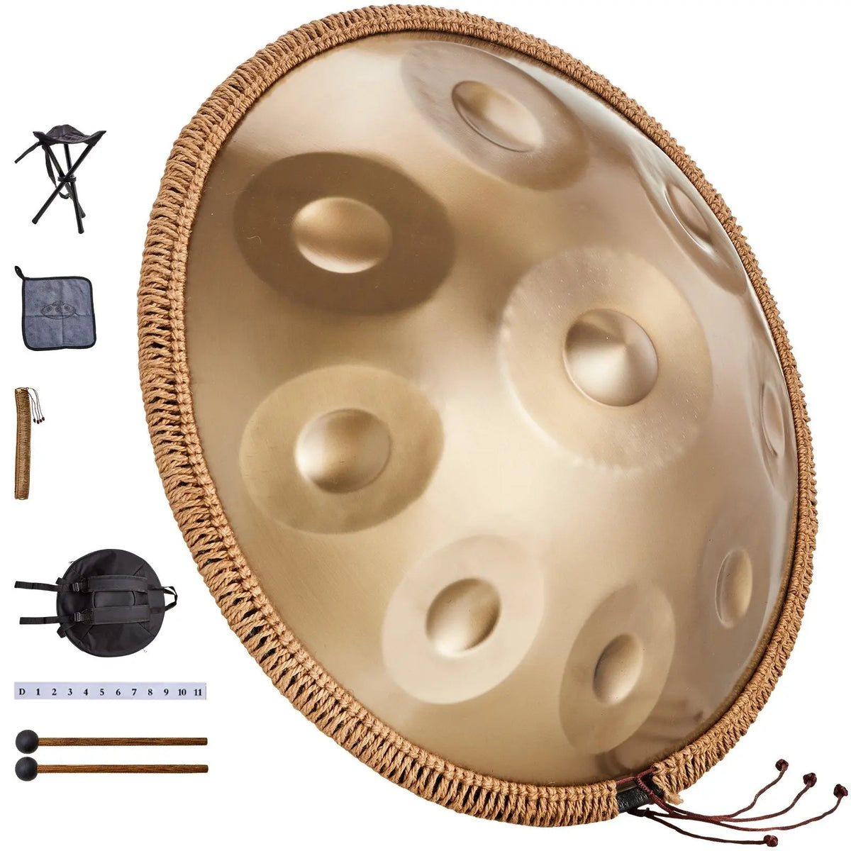 VEVOR Handpan Drum 22 in 9 Notes D Minor Steel Hand Drum with Mallets for Adult Koala Audio