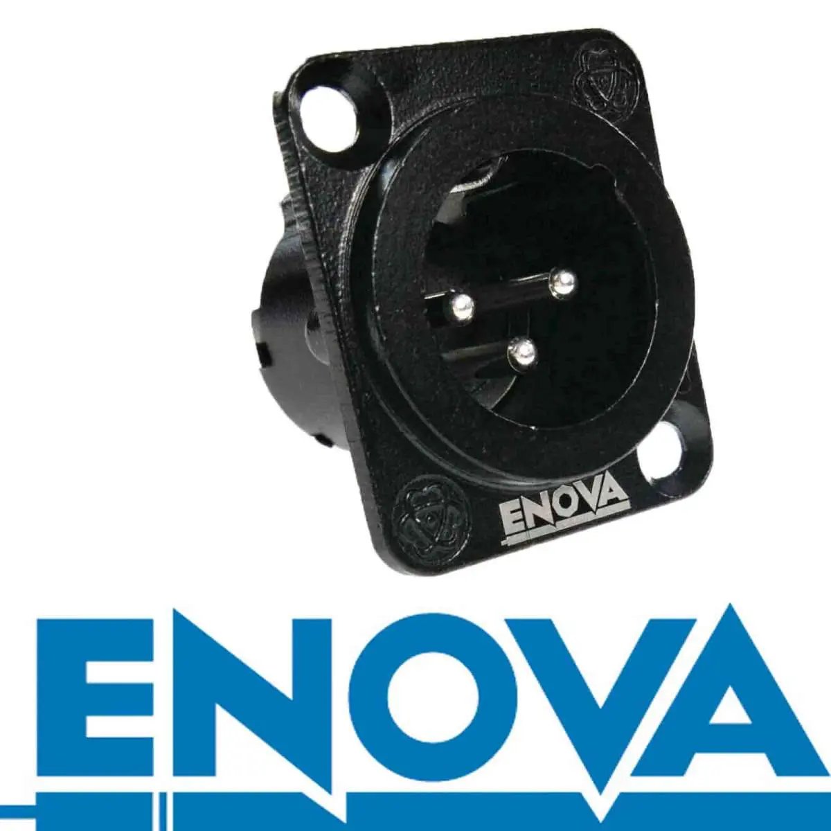 Enova XL13MB XLR chassis connector male 3-pin black metal housing solder cups Enova