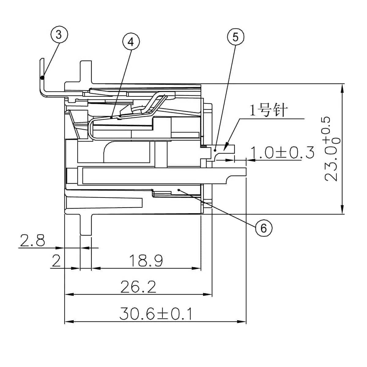 Enova XL15FB-W XLR chassis connector female 5-pin IP65 black plastic housing solder cups Enova