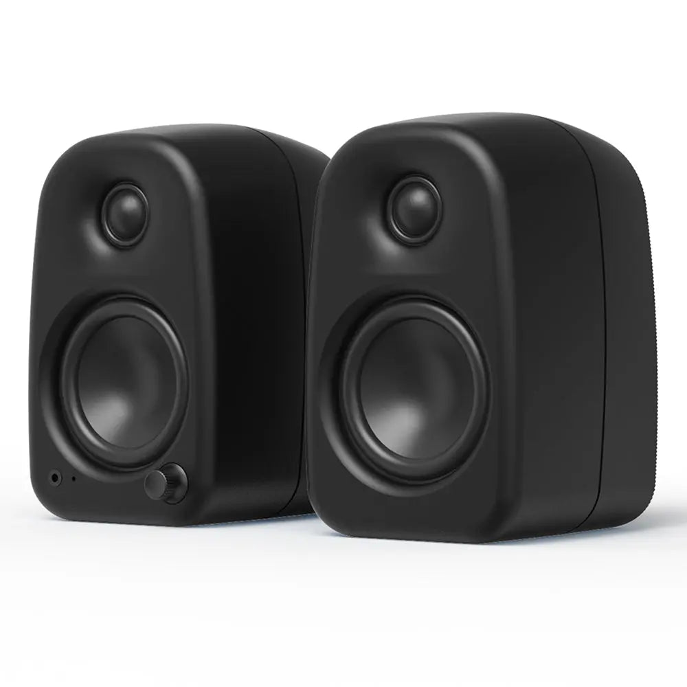 Kanto UKI 100W Desktop Speakers with Bluetooth, USB-C, Headphone out, Onyx (Matte Black), Pair Kanto
