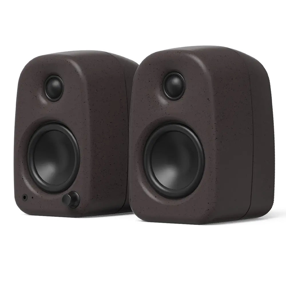 Kanto UKI 100W Desktop Speakers with Bluetooth, USB-C, Headphone out, Pumice (Speckled Brown), Pair Kanto