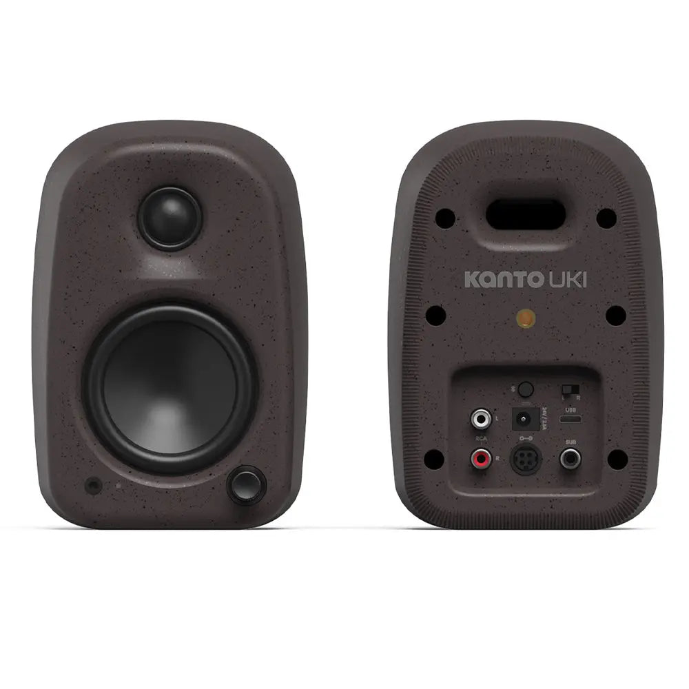 Kanto UKI 100W Desktop Speakers with Bluetooth, USB-C, Headphone out, Pumice (Speckled Brown), Pair Kanto
