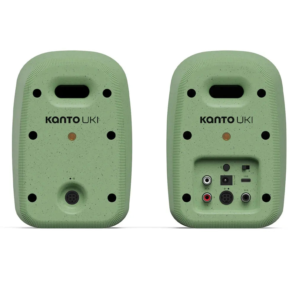 Kanto UKI 100W Desktop Speakers with Bluetooth, USB-C, Headphone out, Sage (Matte Green), Pair Kanto