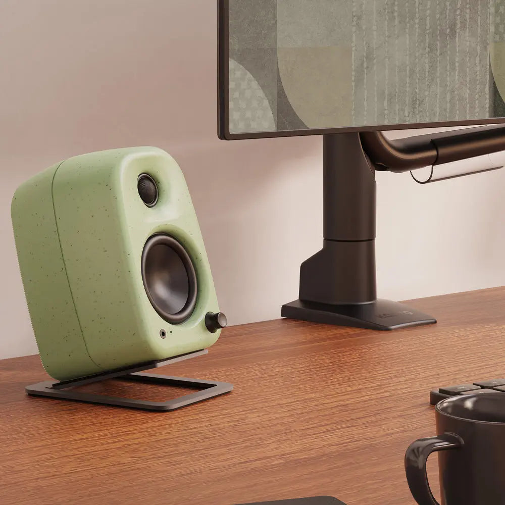 Kanto UKI 100W Desktop Speakers with Bluetooth, USB-C, Headphone out, Sage (Matte Green), Pair Kanto