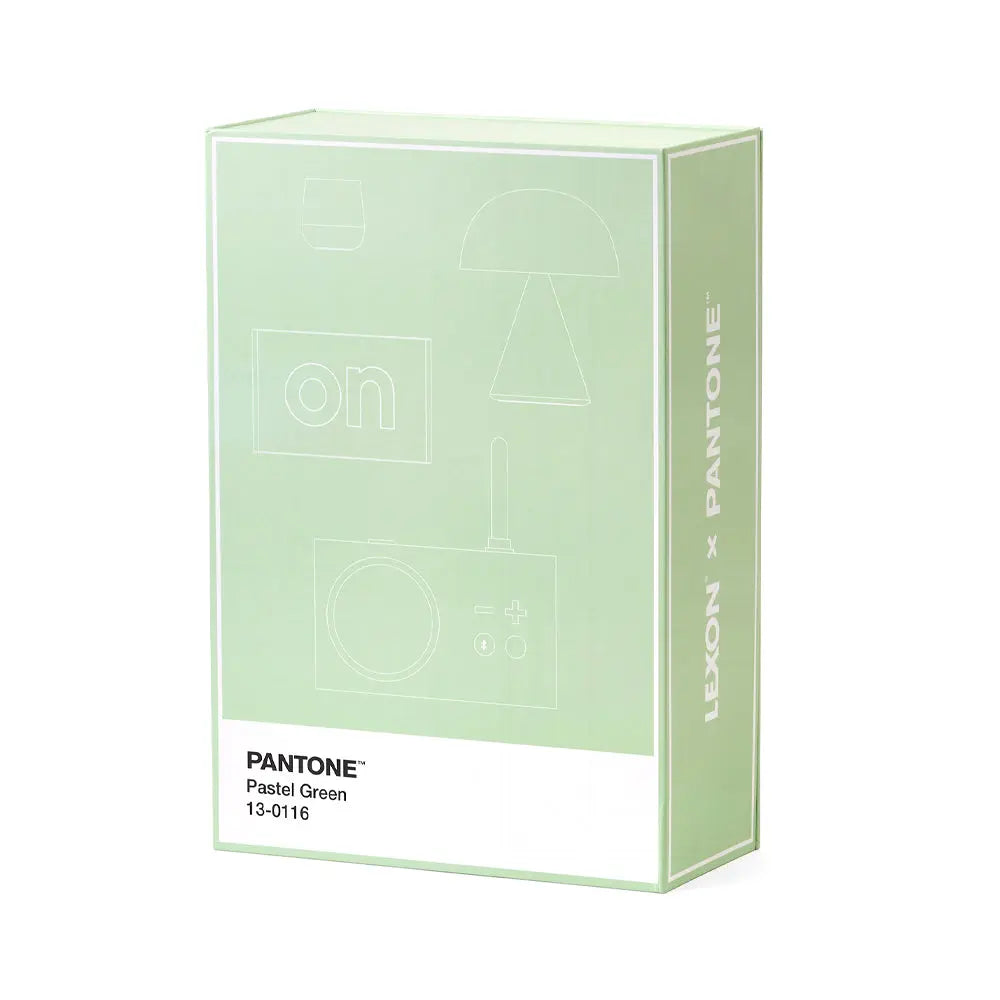 Lexon GIFT Set PANTONE - Includes Mino+ Mini Speaker, Flip Classic Clock, Mina M Lamp, Thykho 3 Speaker - Green Lexon