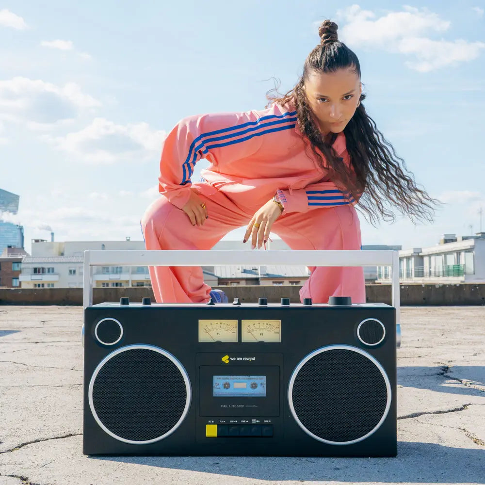 We Are Rewind Getto Blaster Cassette Player & Recorder - Curtis, Black We Are Rewind