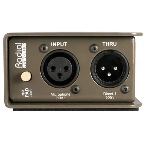 Radial JS2 - Mic splitter, passive with 1-input, 2-direct outs & 1 Jensen isolated output