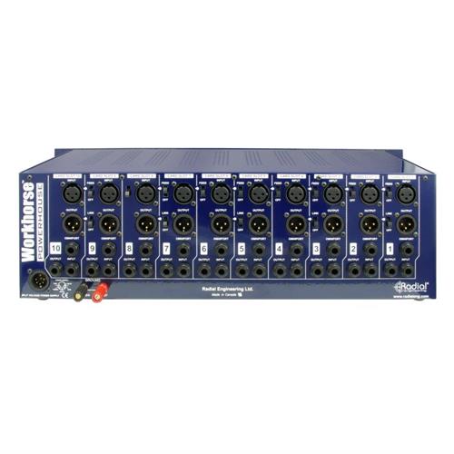 Radial POWERHOUSE 10 slot power-rack, 19&quot; 3RU, 1600 mA power supply