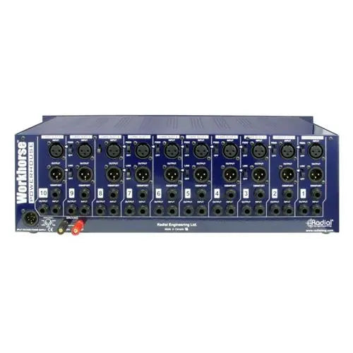 Radial POWERHOUSE 10 slot power-rack, 19" 3RU, 1600 mA power supply