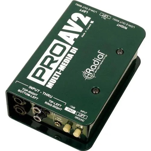 Radial PROAV2 Passive stereo multimedia DI with RCA, 3.5mm, XLR, 1/4" connectors