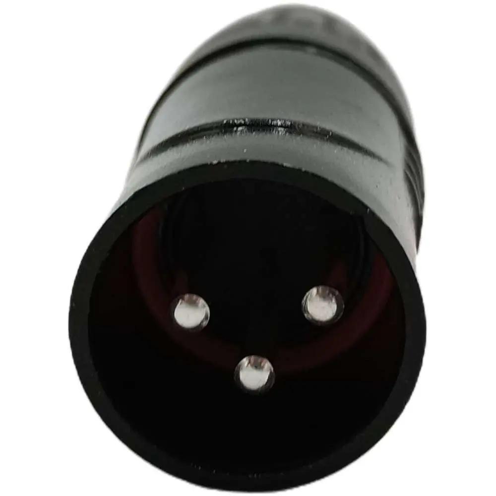 Enova XL23MB-W XLR cable connector male 3-pin IP65 black metal housing and orange boot solder cups Enova