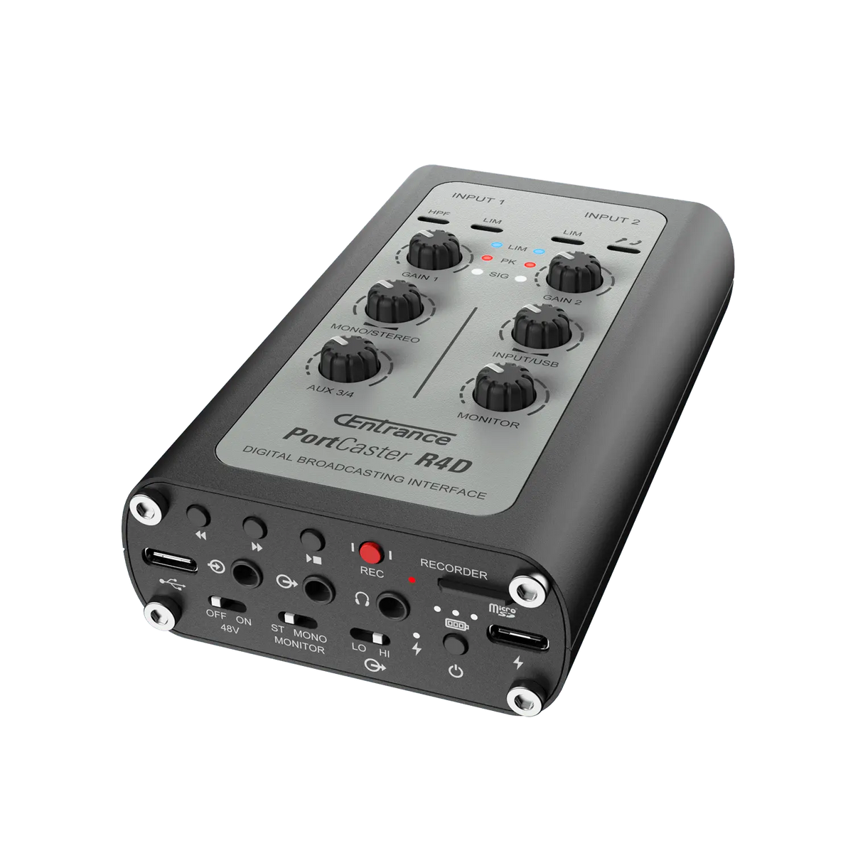 Centrance PortCaster Portable Mixer, Recorder and USB-C Audio Interface for Voice - Koala Audio