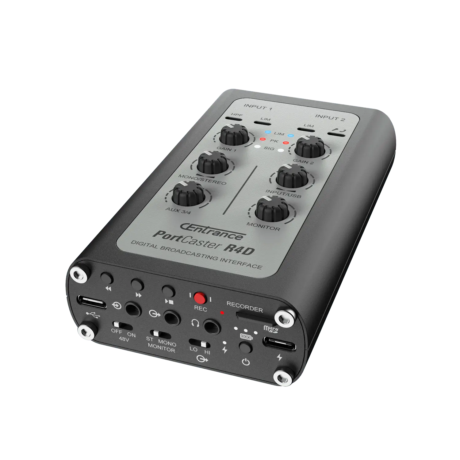 Centrance PortCaster Portable Mixer, Recorder and USB-C Audio Interface for Voice - Koala Audio
