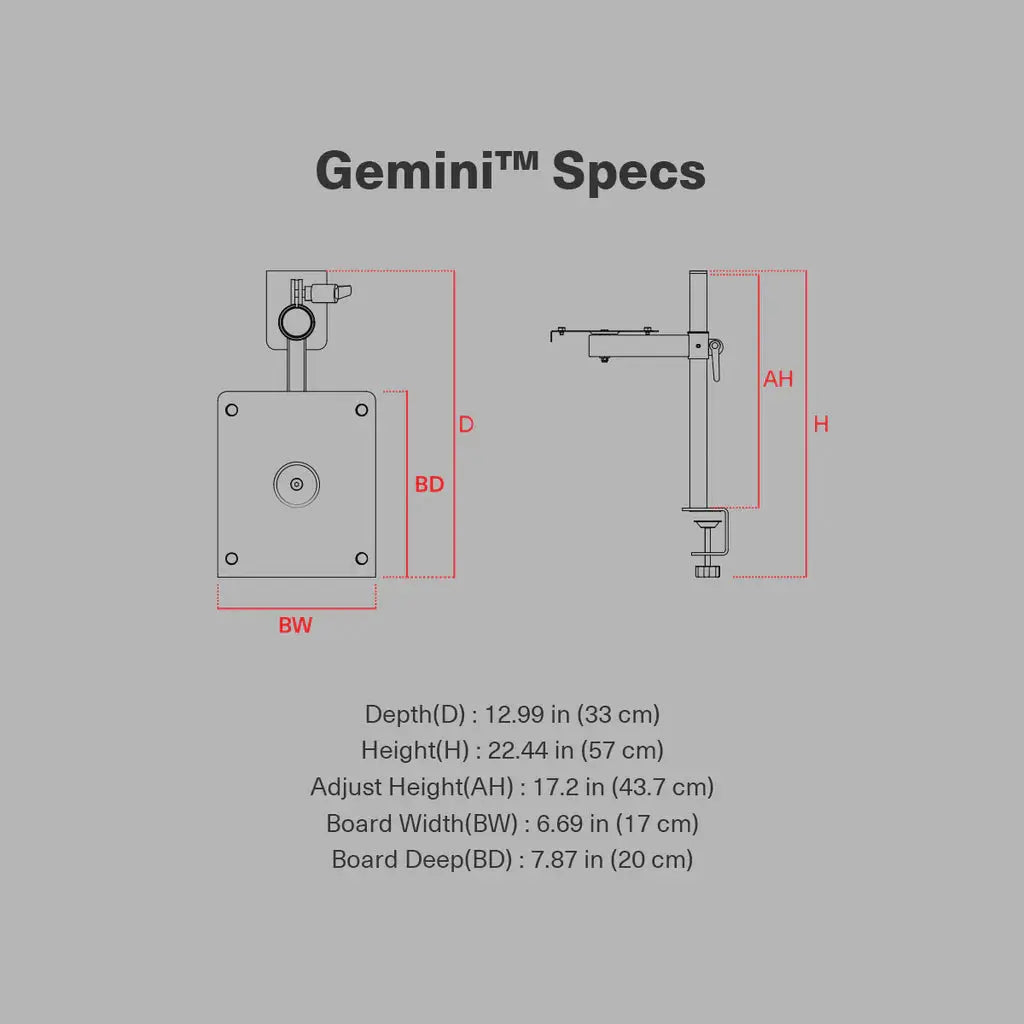 Wavebone Gemini Height-Adjustable Table Top Studio Monitor Stands (PAIR) - Koala Audio