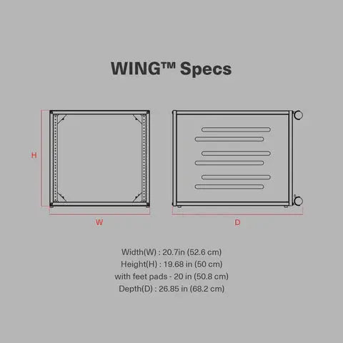 Wavebone WING™ 10U Upright Rackmount Case - Koala Audio
