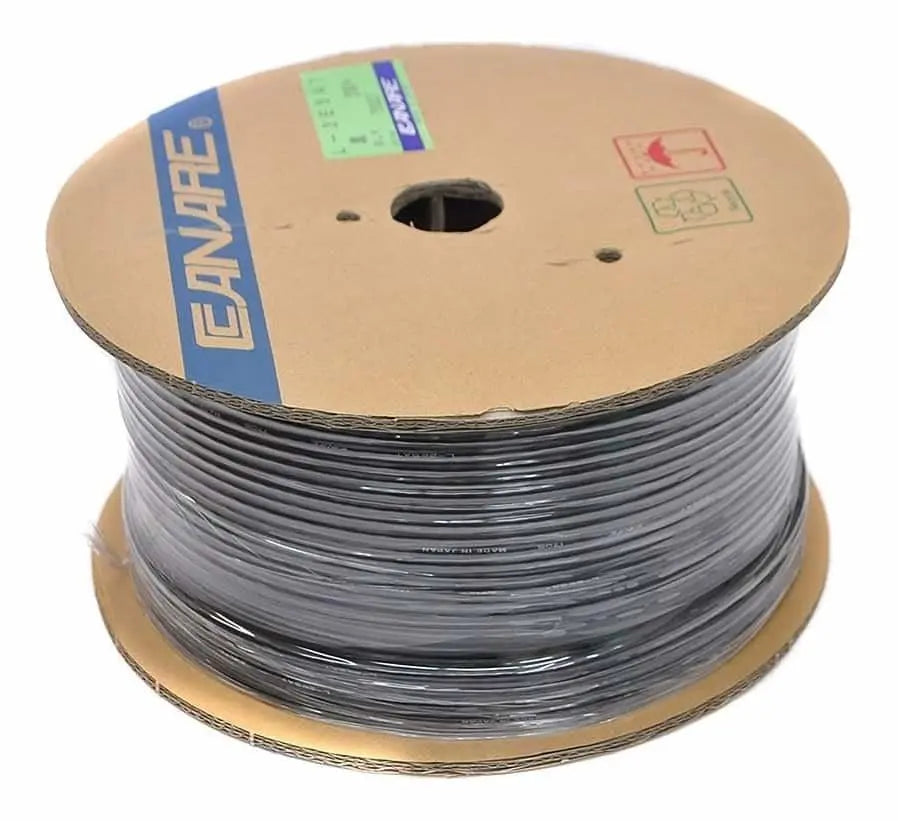 Canare L-2E5AT Two-Conductor Aluminium Foil Shield Cable, Black 200m Roll - Koala Audio