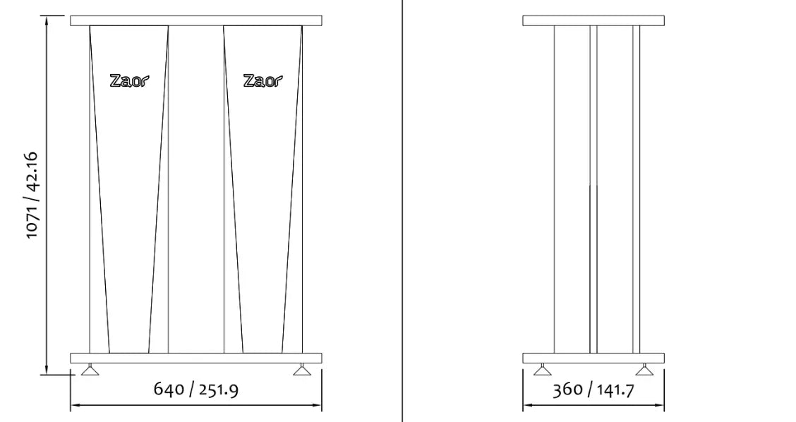 Zaor Croce Stand 42 Duo 42" Speaker Stands (PAIR) - Koala Audio
