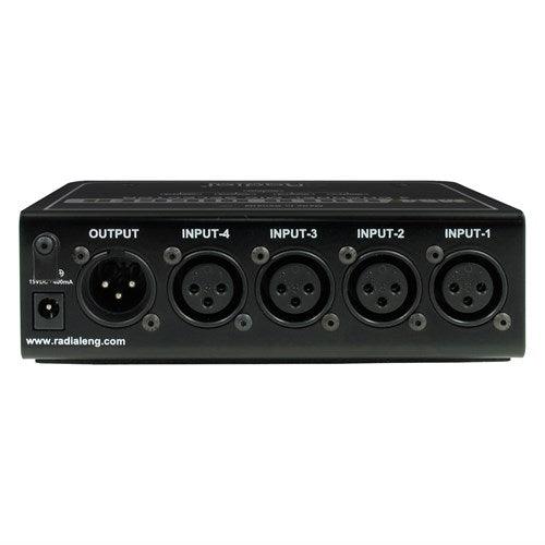 Radial Gold Digger - Passive 4x1 selector, use to compare 4 mics in the studio, XLR i/o