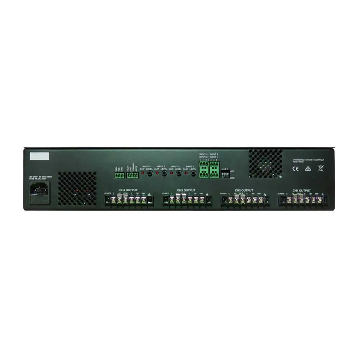 Australian Monitor HS4120P 4 x 120 watt Power Amplifier with DSP and RS232