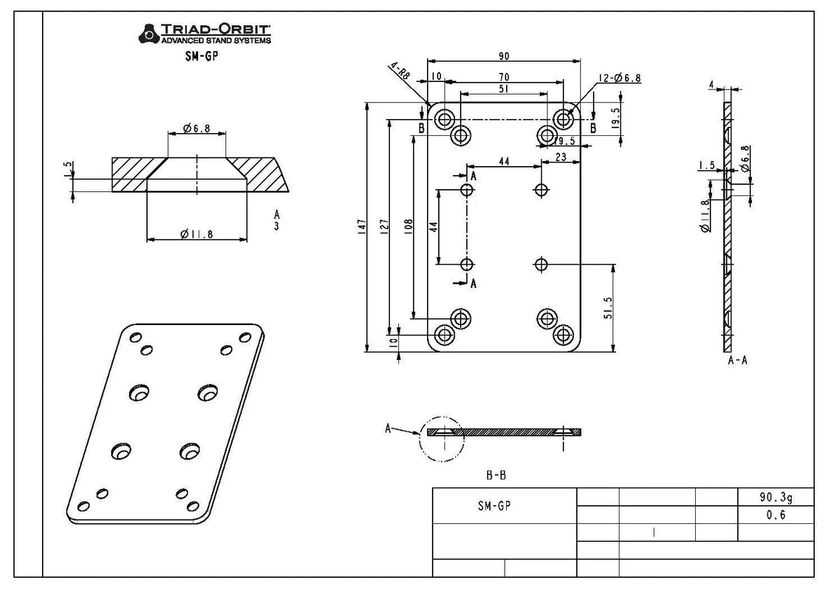 Triad-Orbit SM-GP General speaker plate - Koala Audio