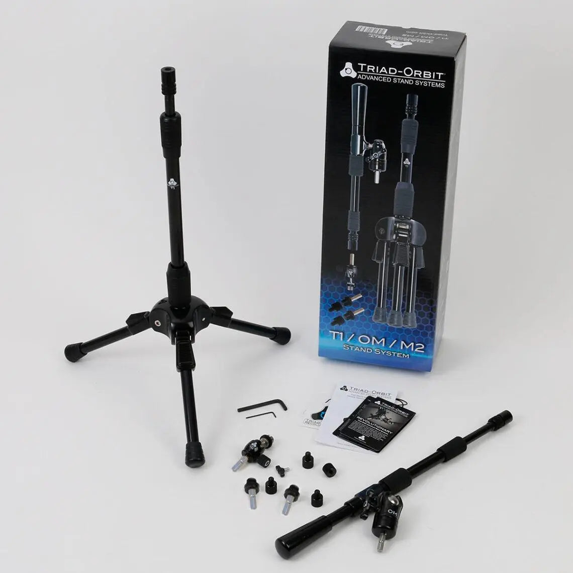 Triad-Orbit Short Tripod Stand System including: (1) T1, (1) OM, and (1) M2